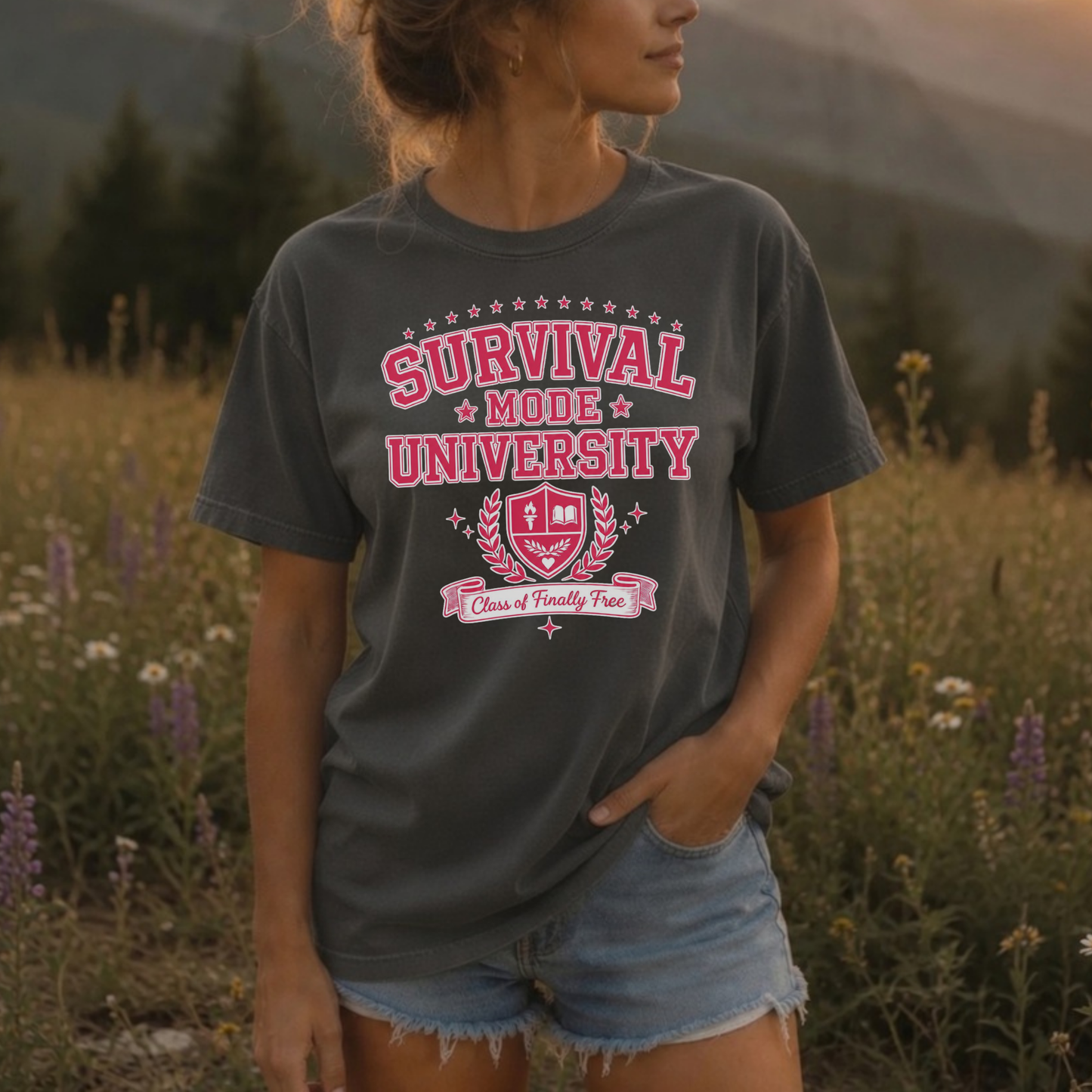 Survival Mode University Graphic Tee | Class of Finally Free
