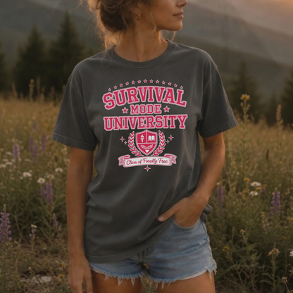Survival Mode University Graphic Tee | Class of Finally Free