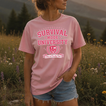 Survival Mode University Graphic Tee | Class of Finally Free