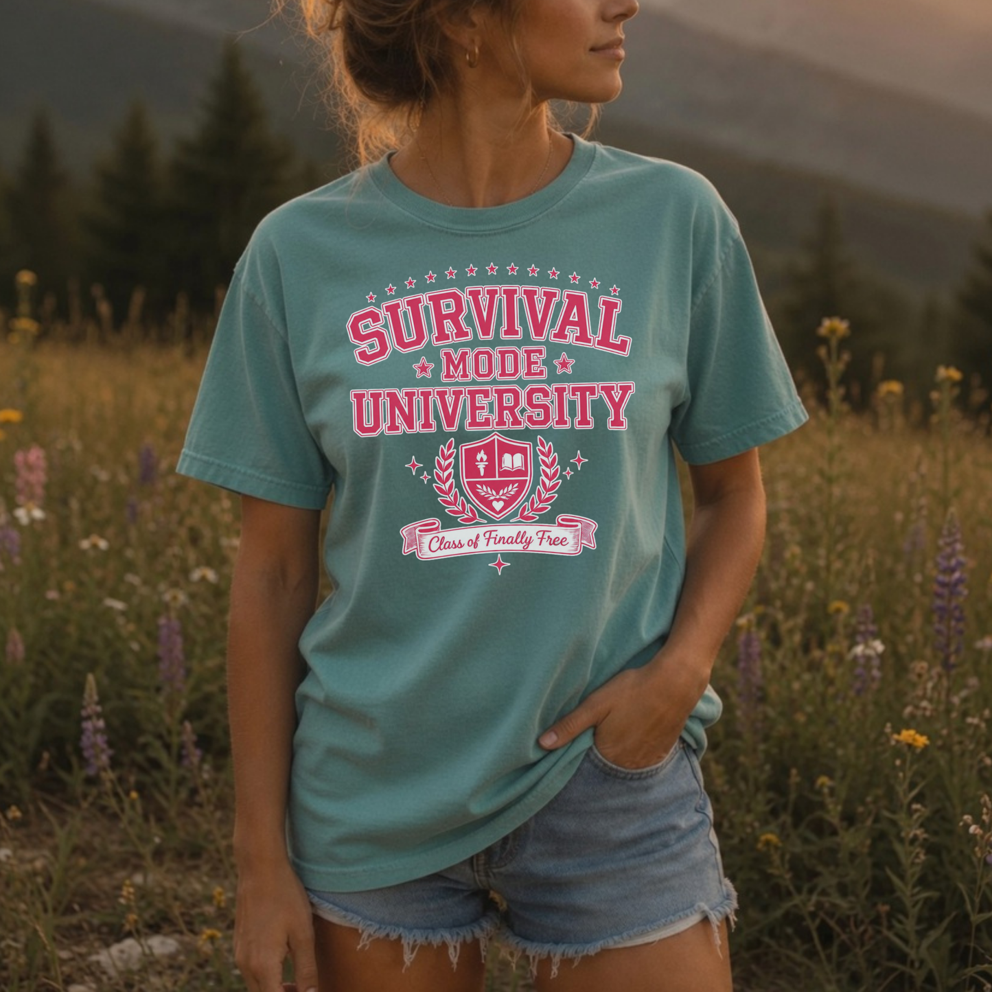 Survival Mode University Graphic Tee | Class of Finally Free