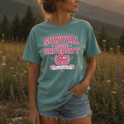 Survival Mode University Graphic Tee | Class of Finally Free