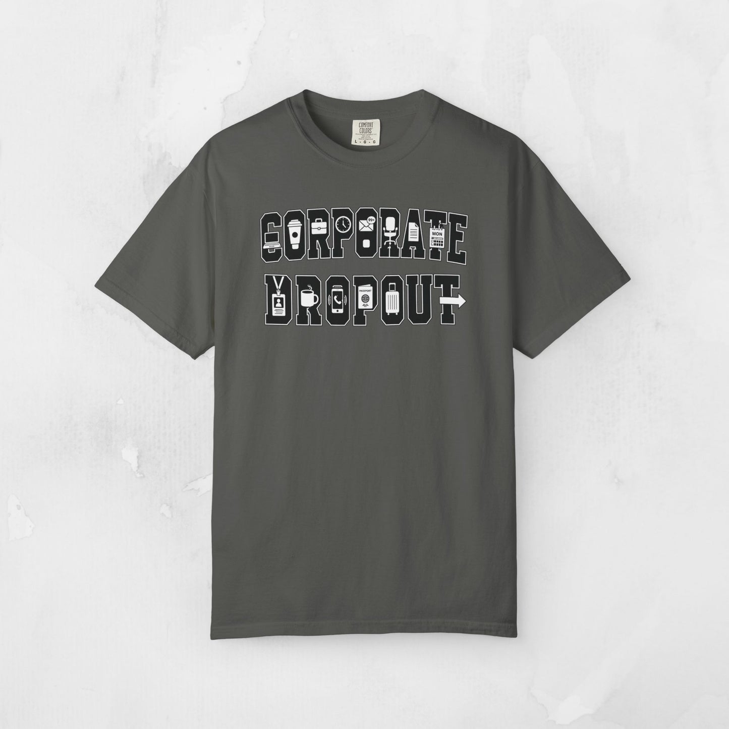 Corporate Dropout Icon Graphic Tee | Collegiate Graphic Shirt
