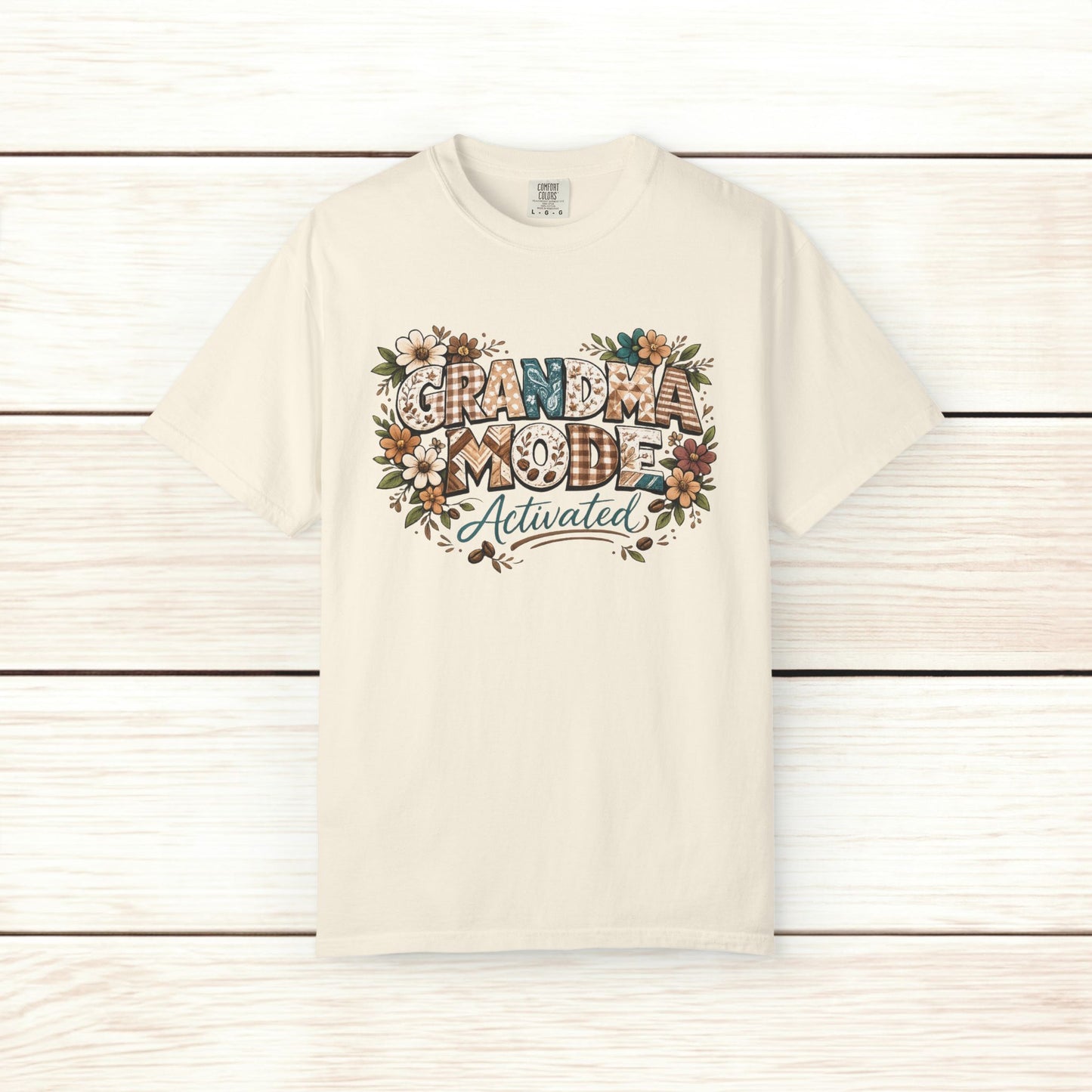 Grandma Mode Activated T-Shirt, Patchwork-Style Tee for Active Grandmas