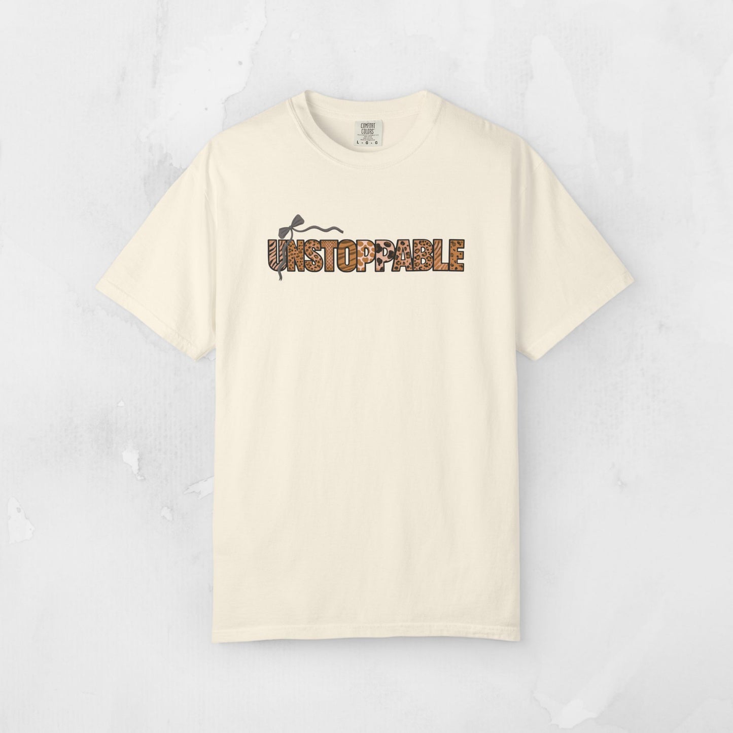 Unstoppable T-Shirt - Animal Print Word Art Tee for Women Entrepreneurs