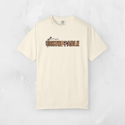 Unstoppable T-Shirt - Animal Print Word Art Tee for Women Entrepreneurs