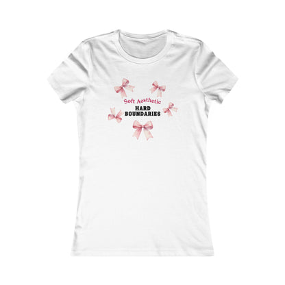 Soft but Strong Tee - "Soft Exterior, Hard Boundaries" Coquette Bow Tee for Women
