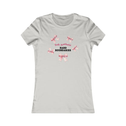Soft but Strong Tee - "Soft Exterior, Hard Boundaries" Coquette Bow Tee for Women