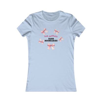 Soft but Strong Tee - "Soft Exterior, Hard Boundaries" Coquette Bow Tee for Women