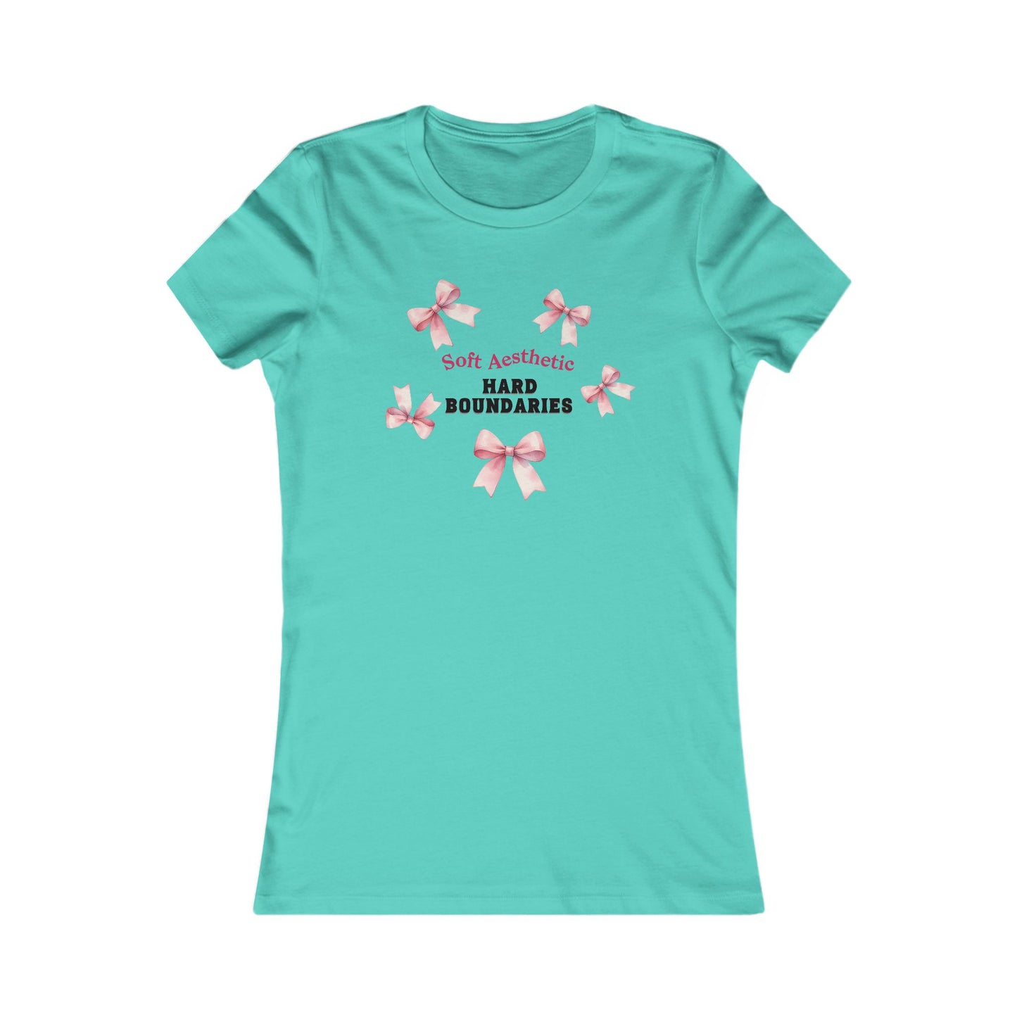 Soft but Strong Tee - "Soft Exterior, Hard Boundaries" Coquette Bow Tee for Women