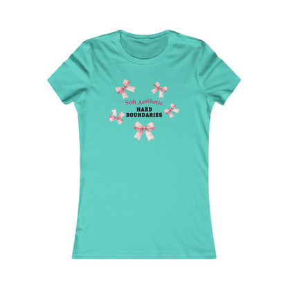 Soft but Strong Tee - "Soft Exterior, Hard Boundaries" Coquette Bow Tee for Women