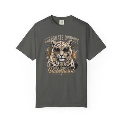 Glam Corporate Dropout - Currently Unbothered Leopard Graphic Tee