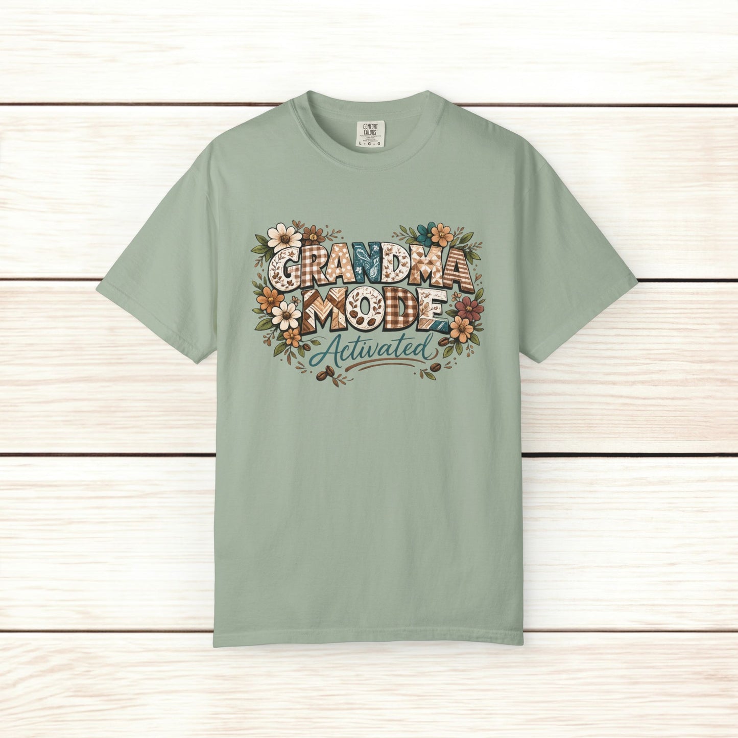 Grandma Mode Activated T-Shirt, Patchwork-Style Tee for Active Grandmas