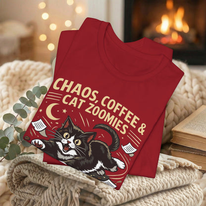Chaos, Coffee & Cat Zoomies- Graphic Tee