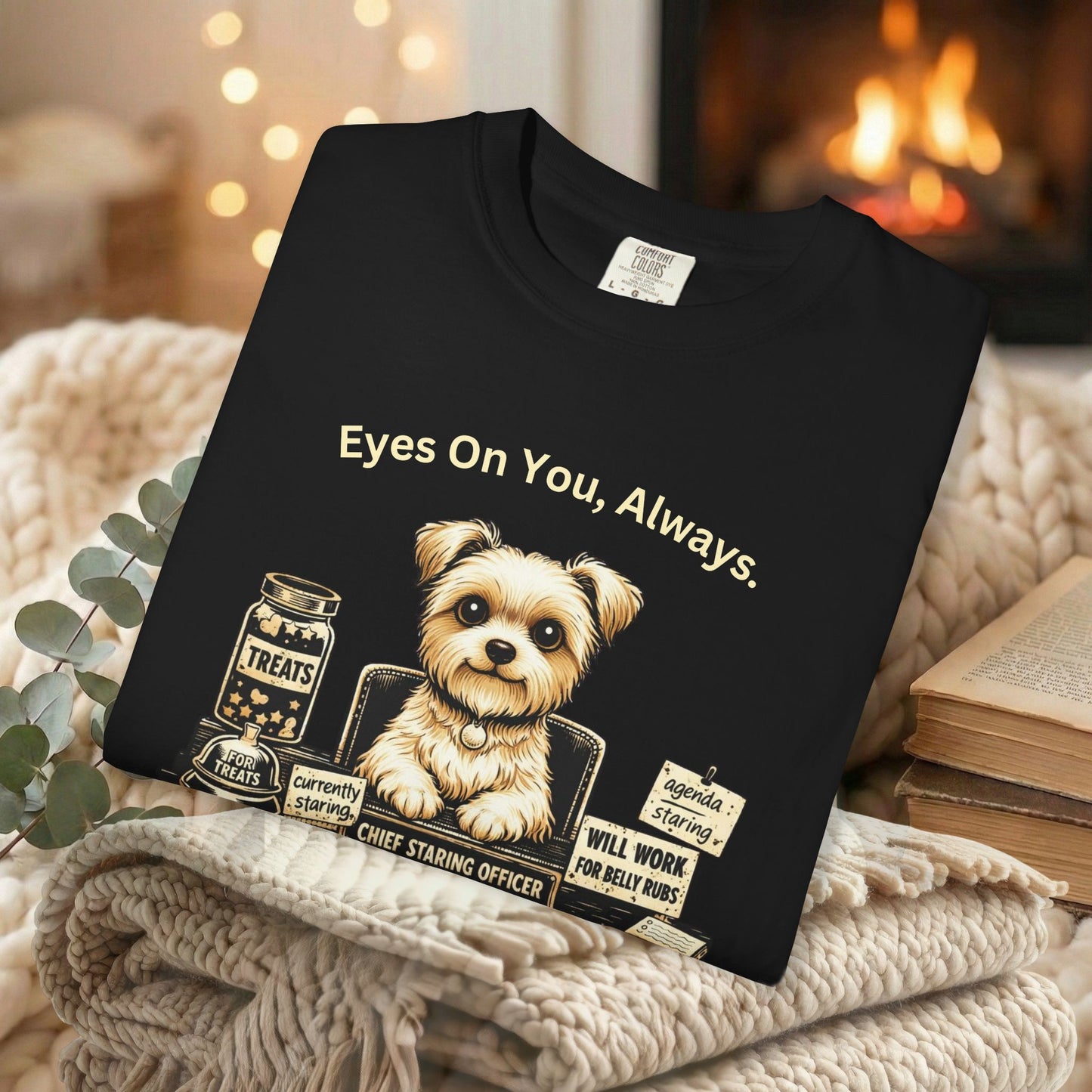 Cute Yorkie Pet T‑Shirt — "Eyes On You, Always" Dog Lover Tee