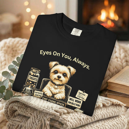 Cute Yorkie Pet T‑Shirt — "Eyes On You, Always" Dog Lover Tee