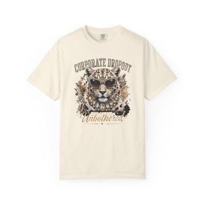 Glam Corporate Dropout - Currently Unbothered Leopard Graphic Tee