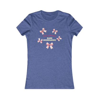 Soft but Strong Tee - "Soft Exterior, Hard Boundaries" Coquette Bow Tee for Women