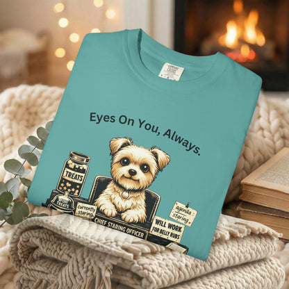 Cute Yorkie Pet T‑Shirt — "Eyes On You, Always" Dog Lover Tee