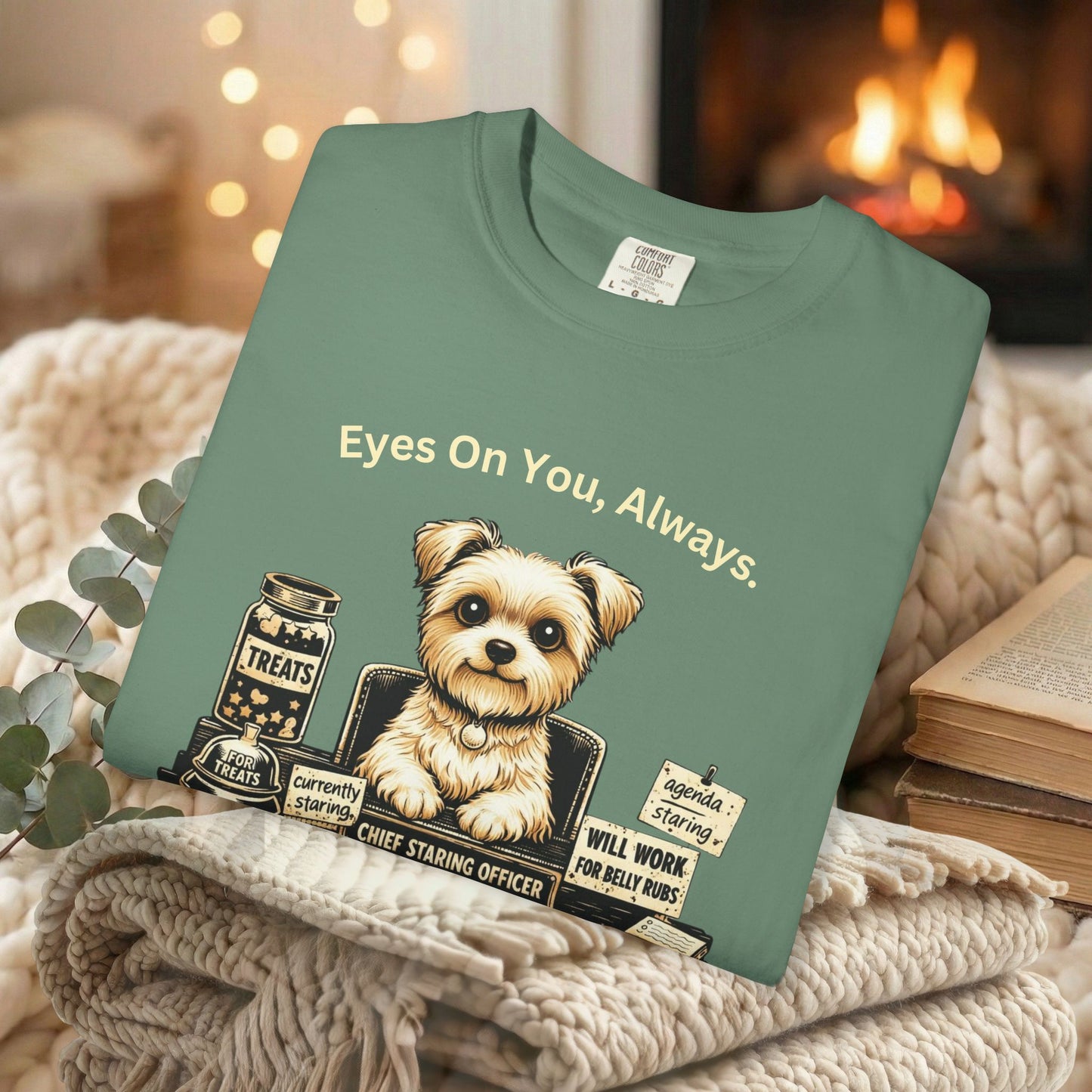 Cute Yorkie Pet T‑Shirt — "Eyes On You, Always" Dog Lover Tee
