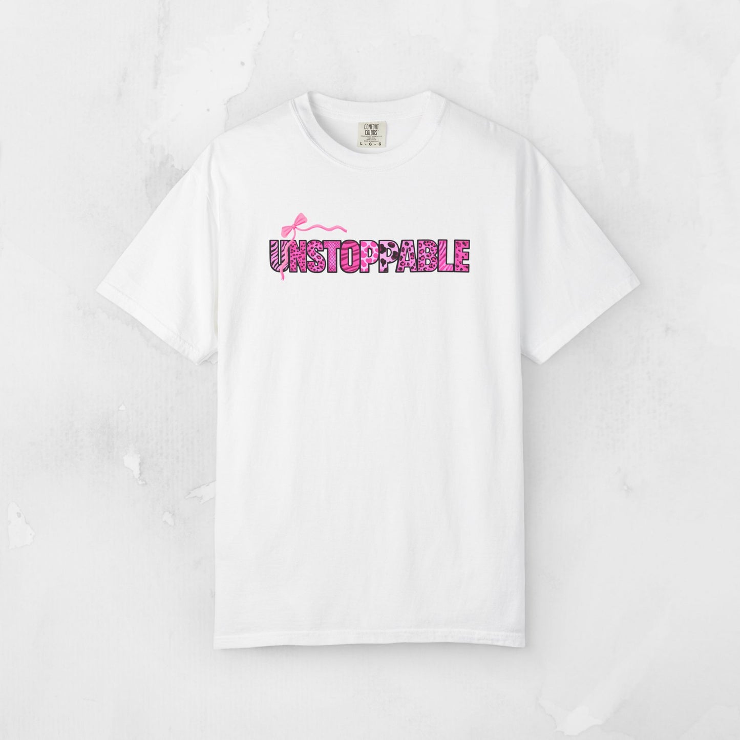 Unstoppable T-Shirt - Animal Print Word Art Tee for Women Entrepreneurs