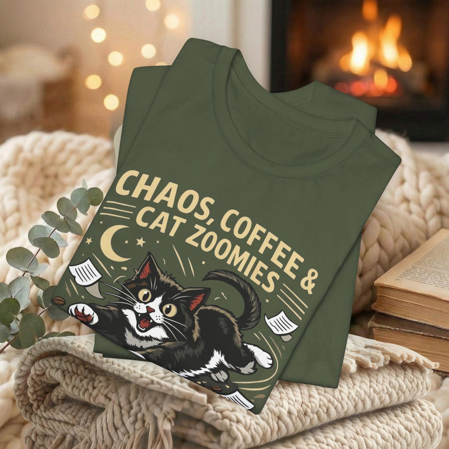 Chaos, Coffee & Cat Zoomies- Graphic Tee