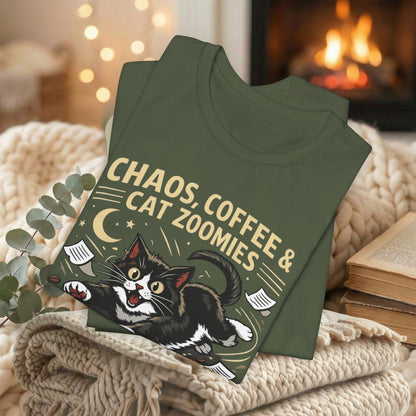 Chaos, Coffee & Cat Zoomies- Graphic Tee