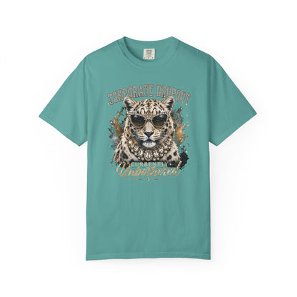Glam Corporate Dropout - Currently Unbothered Leopard Graphic Tee