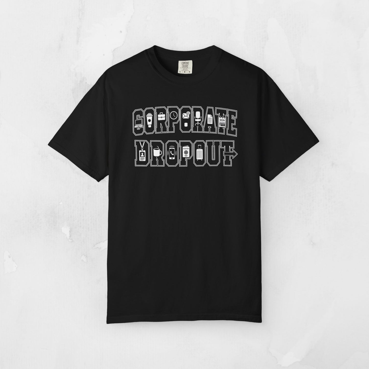 Corporate Dropout Icon Graphic Tee | Collegiate Graphic Shirt