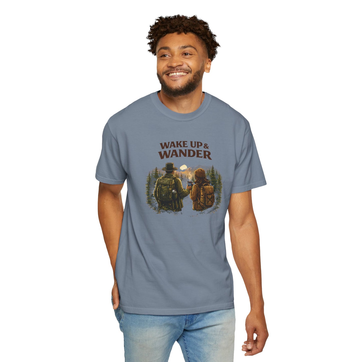 Wake Up & Wander T-Shirt — Adventure Hiking Graphic Tee
