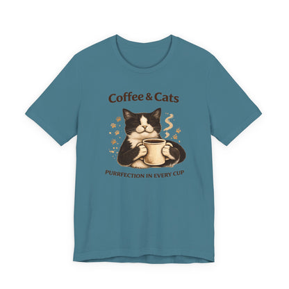 Coffee & Cats, Purrfection in Every Cup T-Shirt