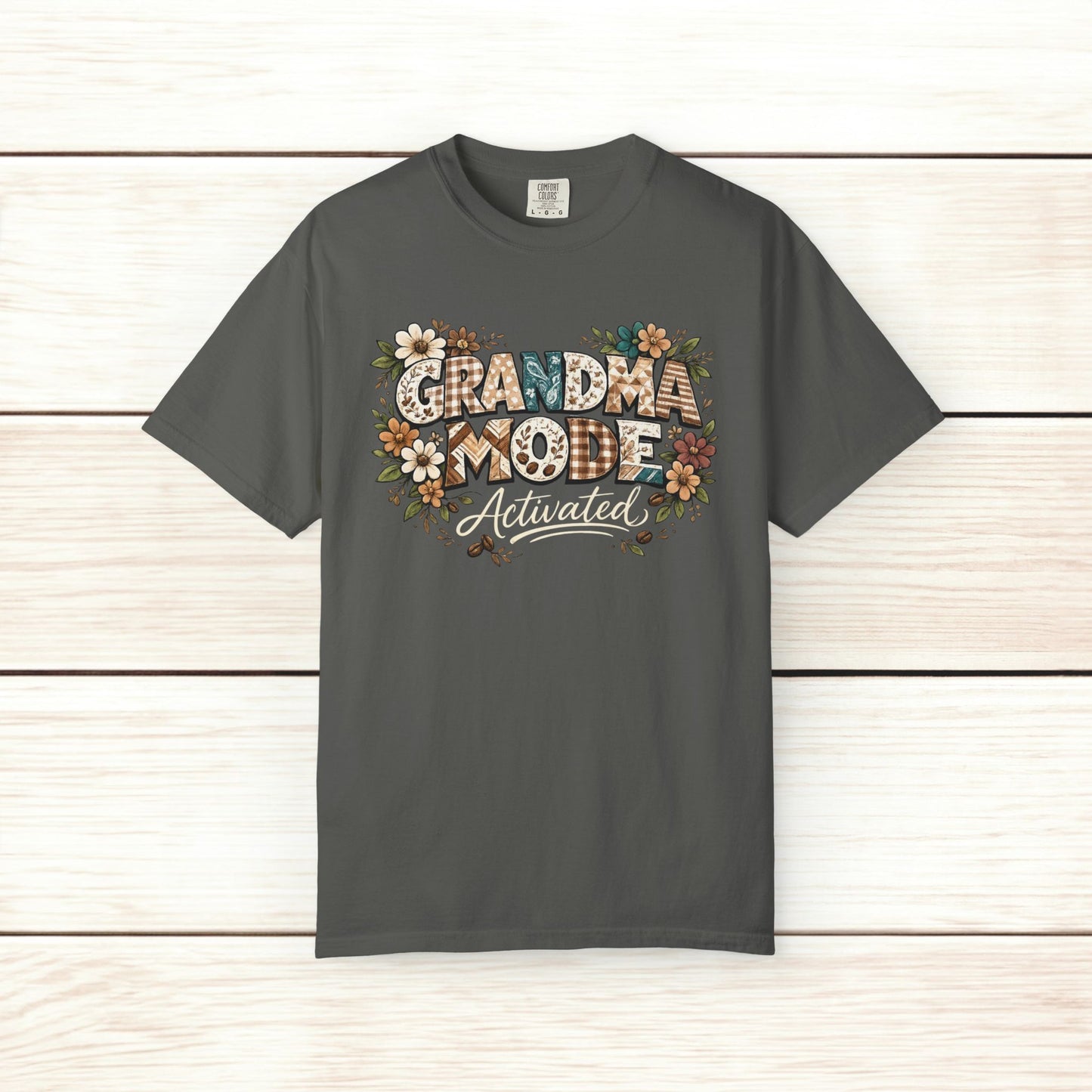 Grandma Mode Activated T-Shirt, Patchwork-Style Tee for Active Grandmas