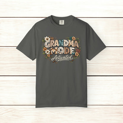 Grandma Mode Activated T-Shirt, Patchwork-Style Tee for Active Grandmas