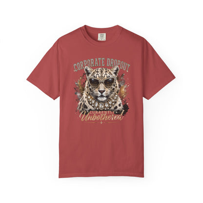 Glam Corporate Dropout - Currently Unbothered Leopard Graphic Tee