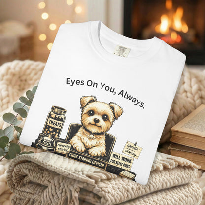 Cute Yorkie Pet T‑Shirt — "Eyes On You, Always" Dog Lover Tee