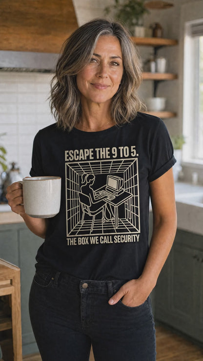 Escape the 9 to 5 T-Shirt — Retro Office Escape Graphic Tee